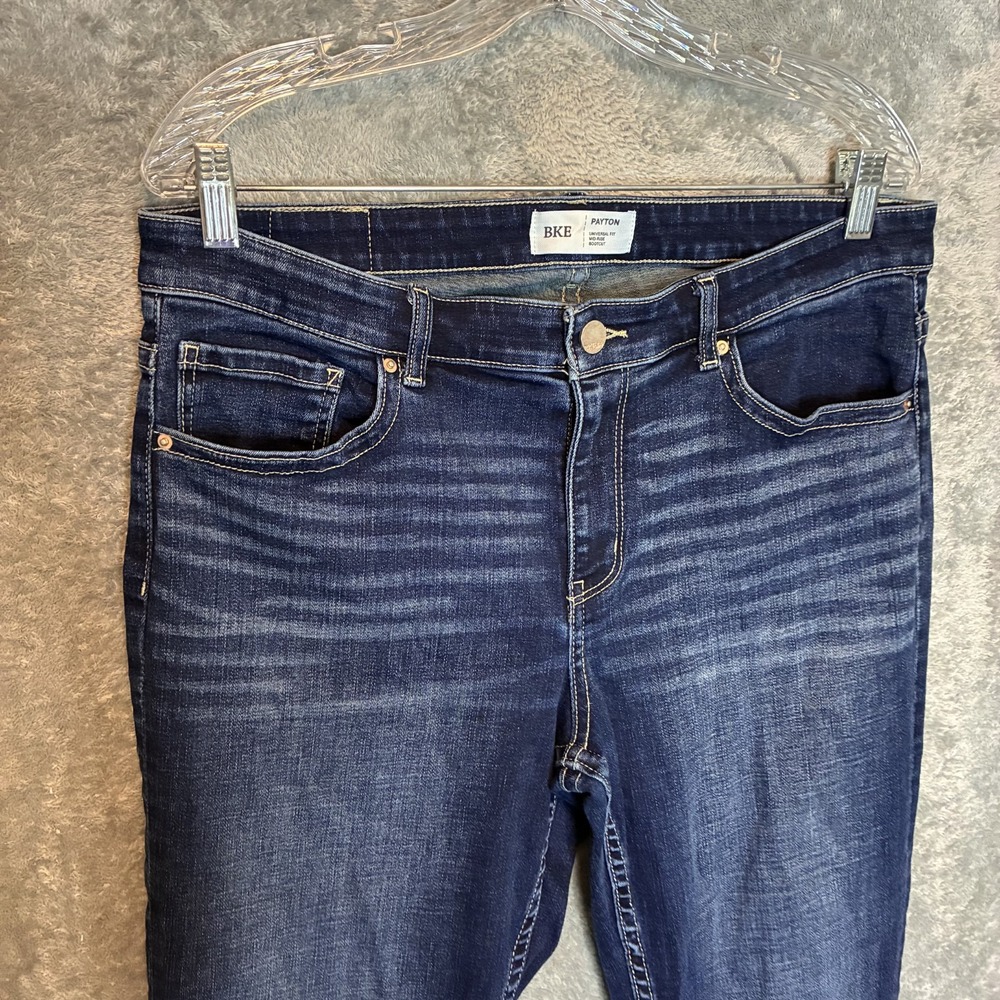 Buckle BKE Womens Payton Mid Rise Bootcut Jeans 32 Dark Wash Stretch Whiskered